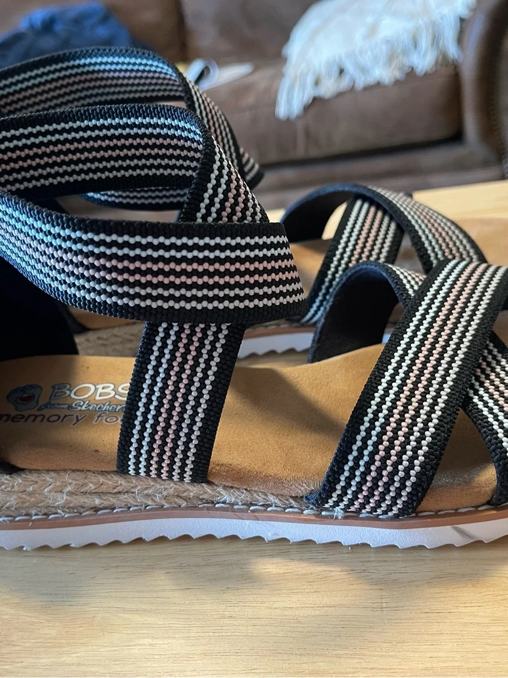 Skechers Desert Kiss Stretch Strapping Sandals-Desert Nights-Black 8.5